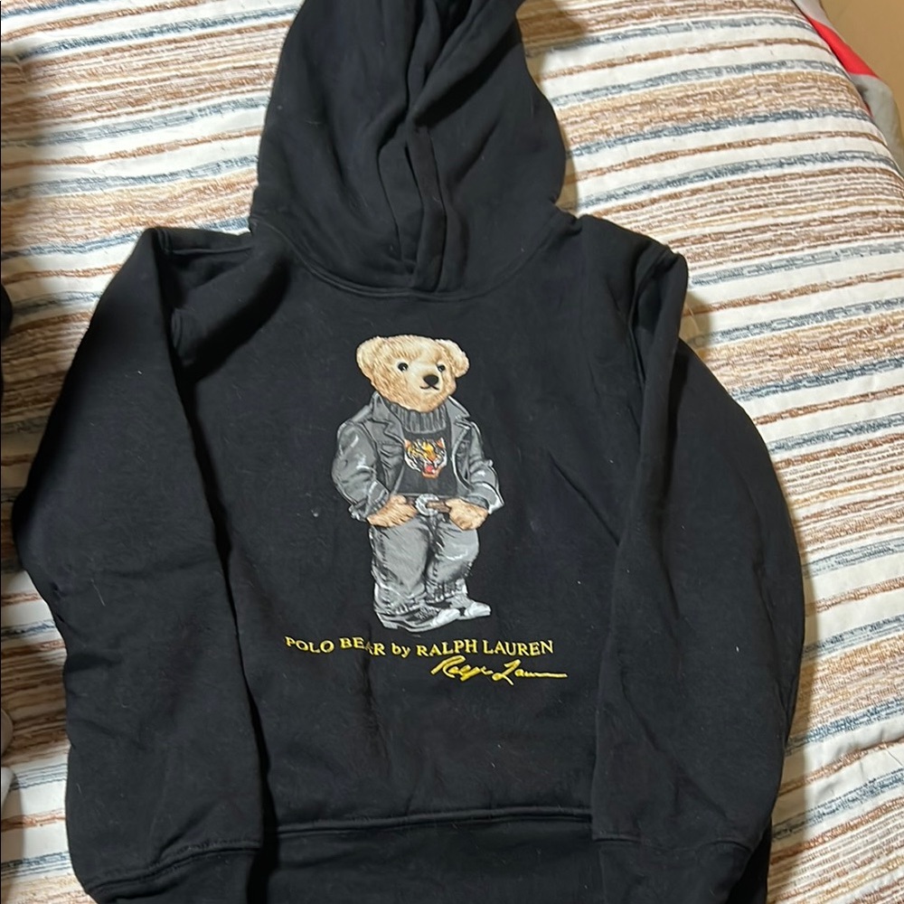 Polo by Ralph Lauren Black Sweater with Iconic Bear Design